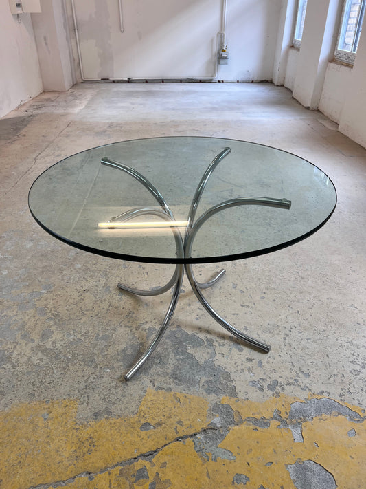 Runder Esstisch Glas & Chrom