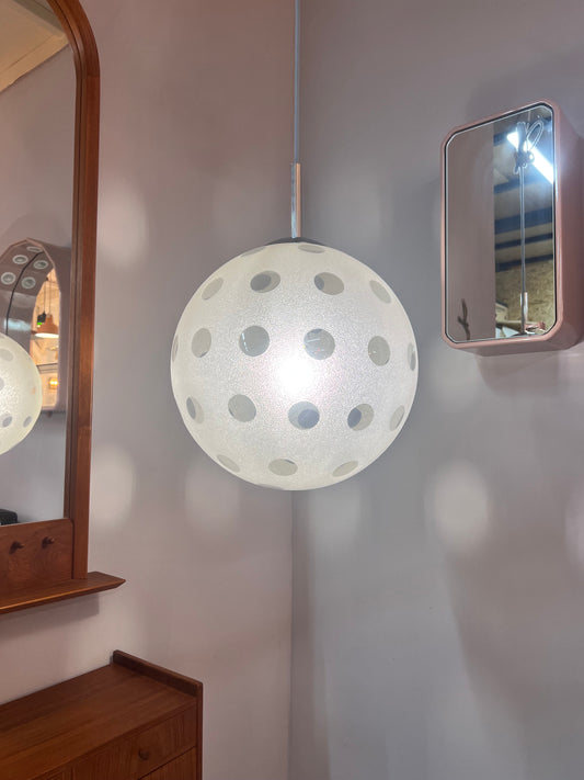 Hängelampe Glaskugel Chrom von Richard Essig