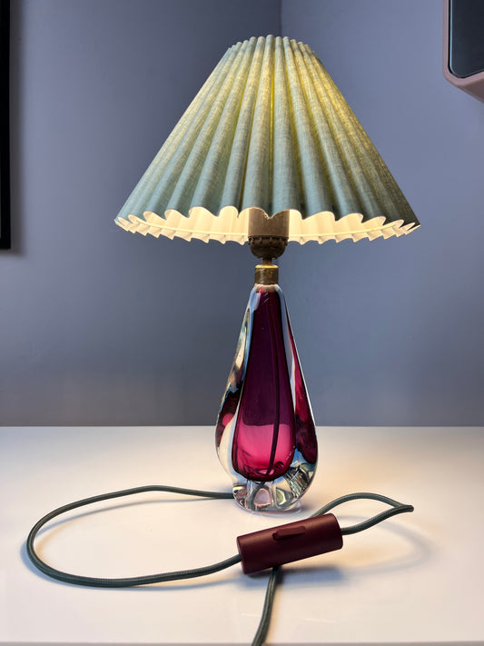 Tischlampe lila blau Muranoglas