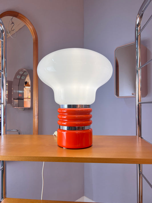 Tischlampe orange weiß von Enrico Tronconi