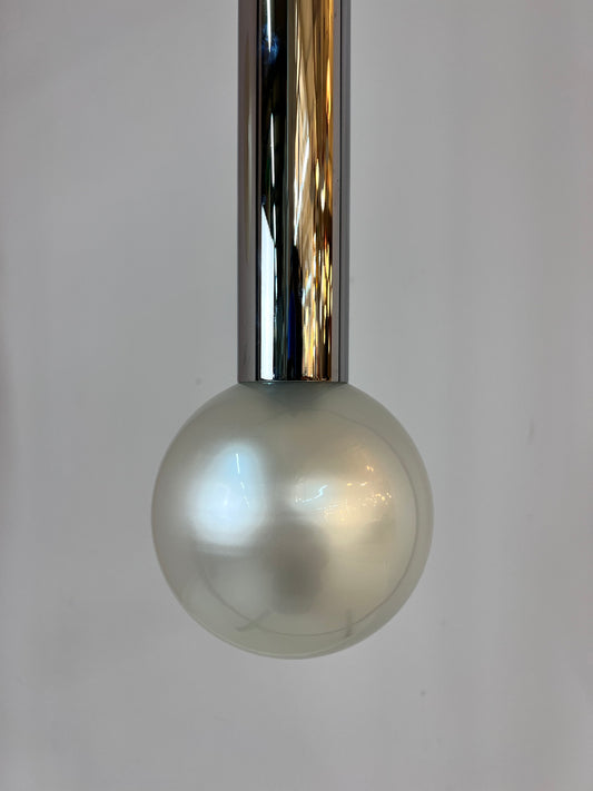 Hängelampe Big Globe Perlmutt Chrom von Motoko Ishii für STAFF