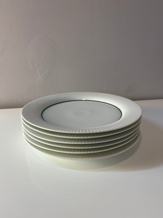 Set: 6x Speiseteller Modulation Secunda grün von Tapio Wirkkala für Rosenthal