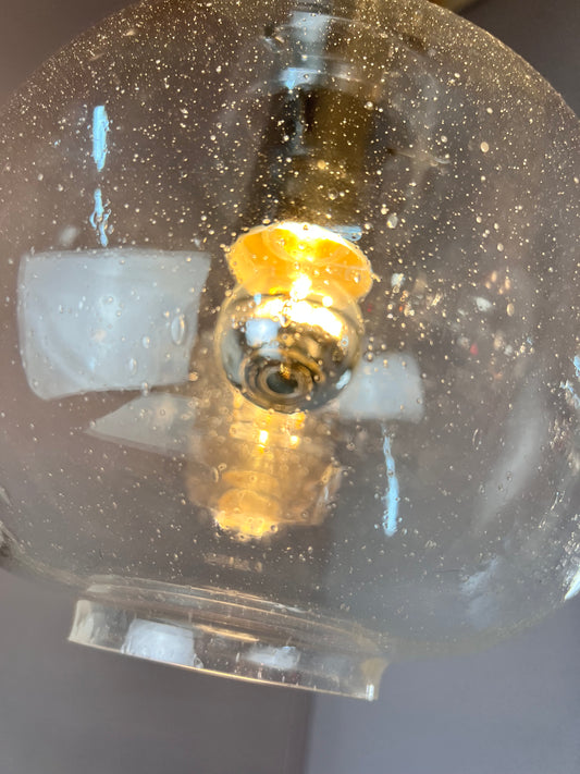 Hängelampe Glas Chrom von Glashütte Limburg