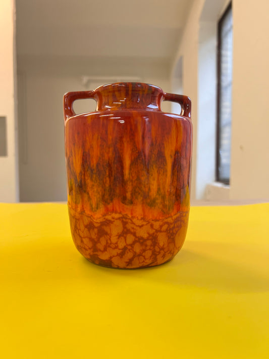 Vase Flammen orange rot von Scheurich West Germany