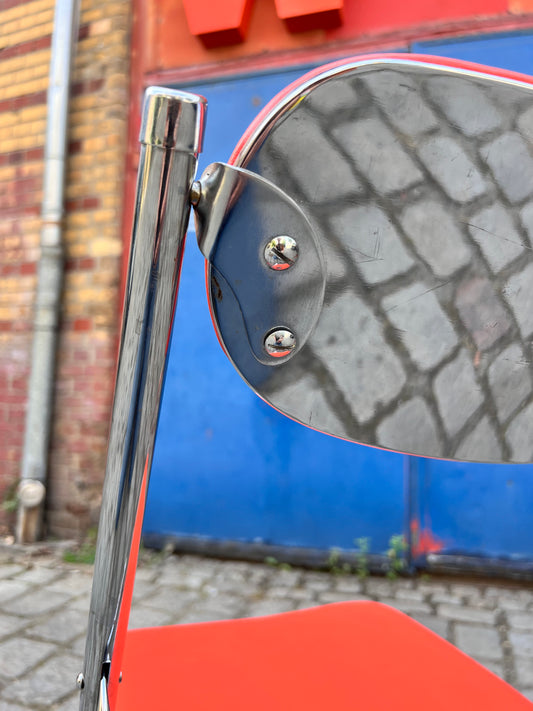 Klappstuhl rot Chrom von Camel Steel Products