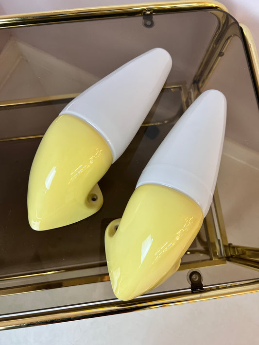 Set: 2x Wandlampe Modell 6035 gelb von Sigvard Bernadotte für Ifö