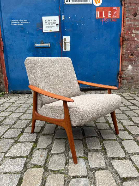 Sessel beige Teak aus Dänemark