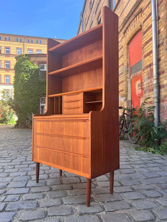 Bücherregal Teak mit Sekretär & Ausziehplatte aus Dänemark