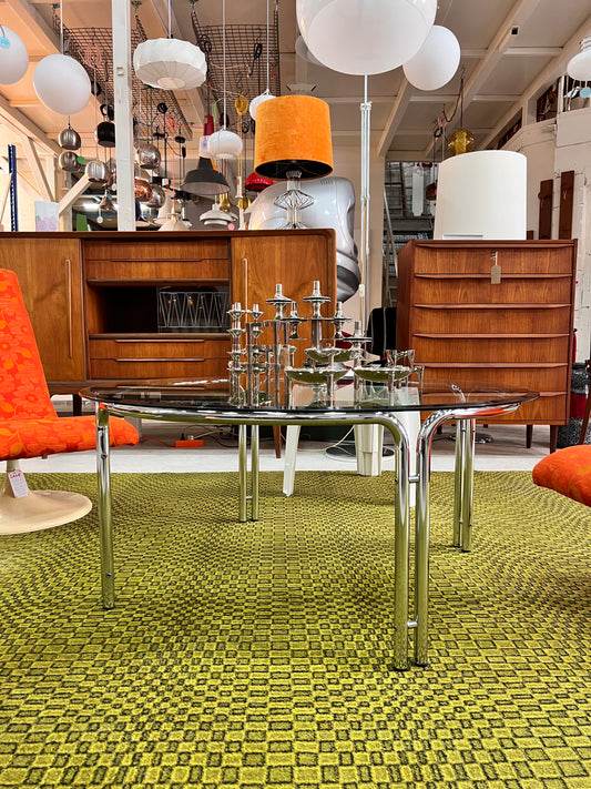 Couchtisch Glas & Chrom