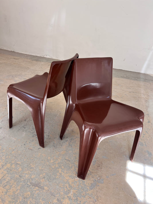 Esszimmerstuhl Modell BA 1171 braun von Helmut Bätzner für Bofinger