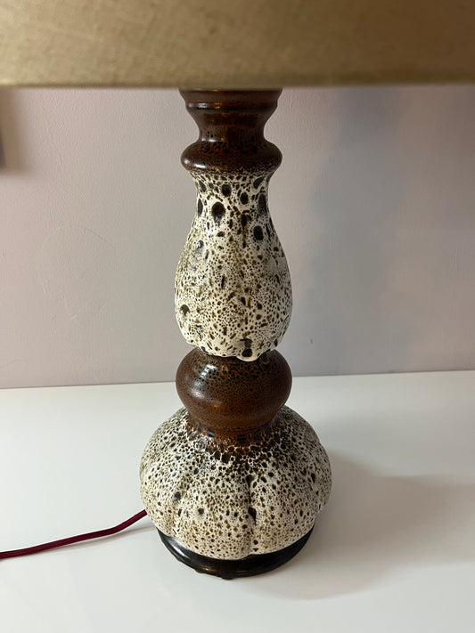 Tischlampe weiß braun Keramik von Hustadt Leuchten