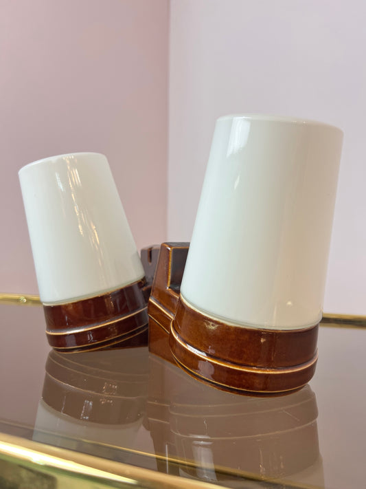 Set: 2x Wandlampe Modell 6070 braun von Sigvard Bernadotte für Ifö