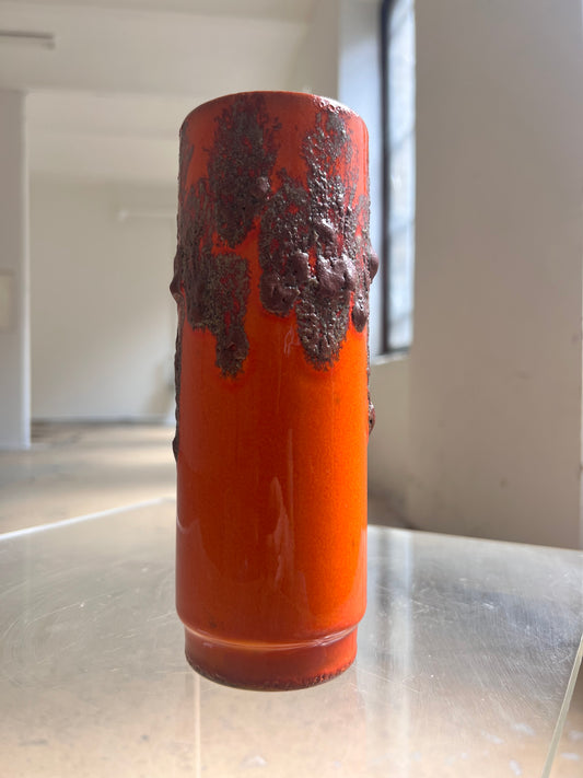 Vase Fat Lava 6-20 orange von Scheurich West Germany