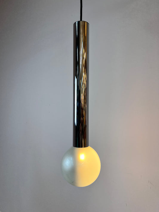 Hängelampe Big Globe Perlmutt Chrom von Motoko Ishii für STAFF