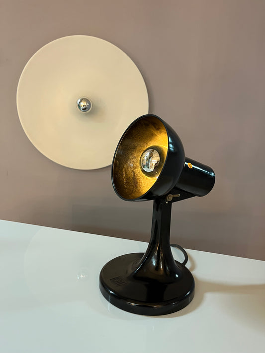 Tischlampe schwarz Bakelit von PGH