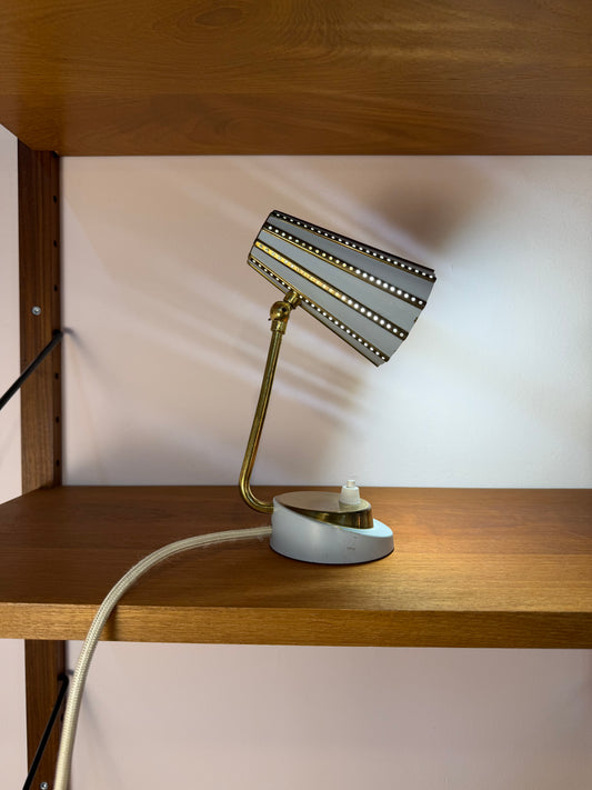 Tischlampe creme Messing von Robert Pfäffle