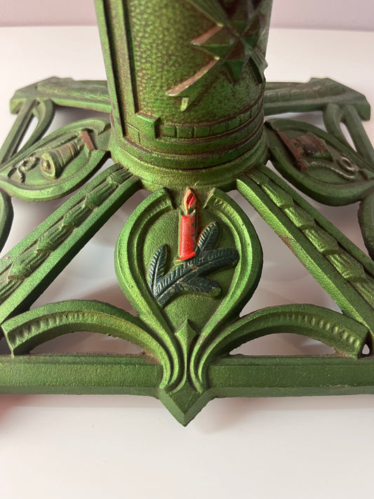 Tannenbaumständer grün Gusseisen Art Deco