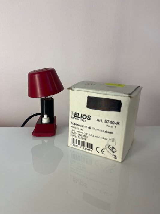 Klemmlampe rot mit Kunststoffschirm & Schalter von Elios