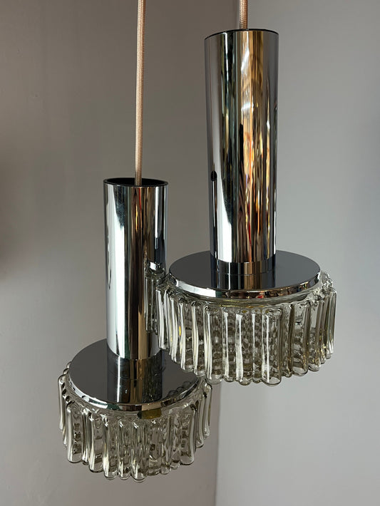 Pendelleuchte Modell P105 Rauchglas Chrom von STAFF