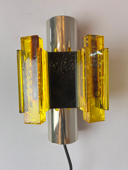 Wandlampe gelb schwarz von Claus Bolby für Cebo