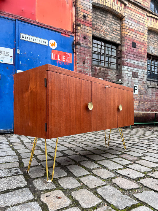 Sideboard Teak mit Fliesen und Schloss