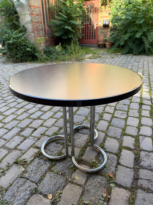 Runder Esstisch Aubergine Chrom