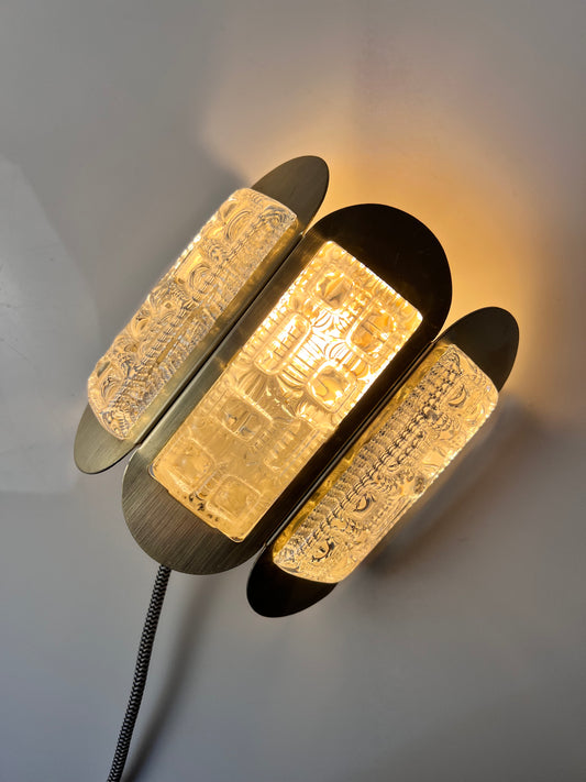 Wandlampe Messing Glas von Vitrika