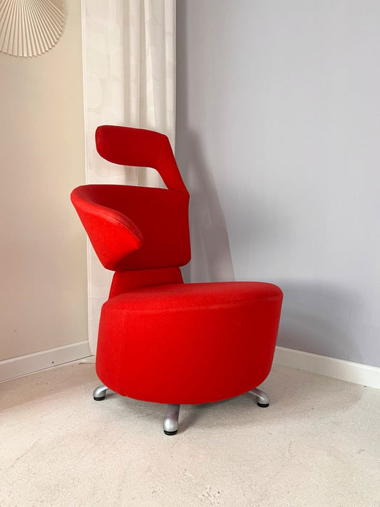 Drehsessel rot von Aki Toshiyuki Kita für Cassina