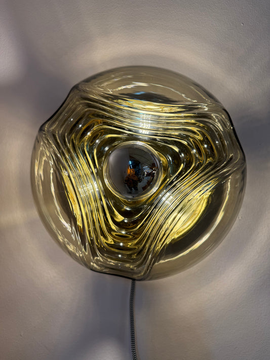 Kleine Wandlampe Futura Rauchglas Messing von Koch & Lowy für Peill & Putzler