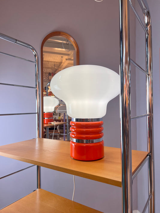 Tischlampe orange weiß von Enrico Tronconi