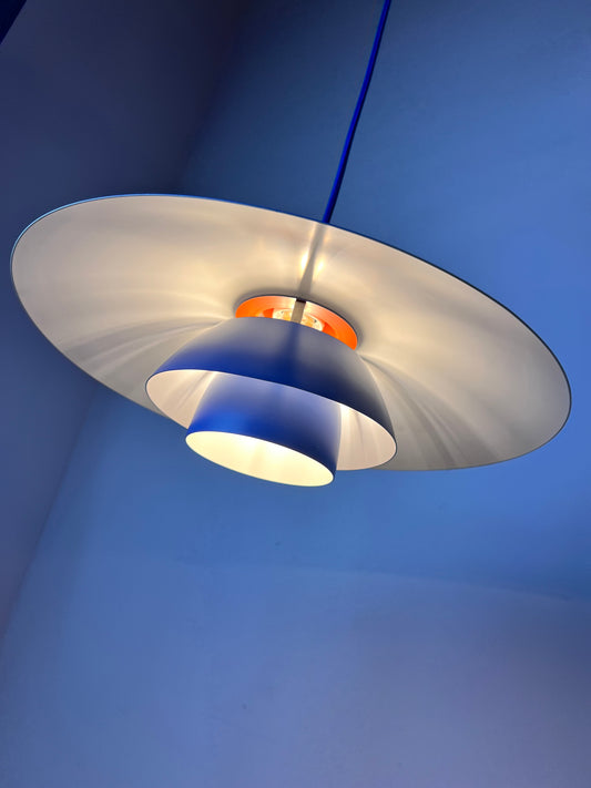 Lamellenlampe PH4 blau von Poul Henningsen für Louis Poulsen