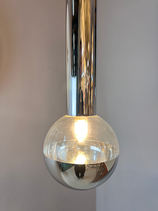 Hängelampe Big Globe Chrom 59 cm von Motoko Ishii für STAFF