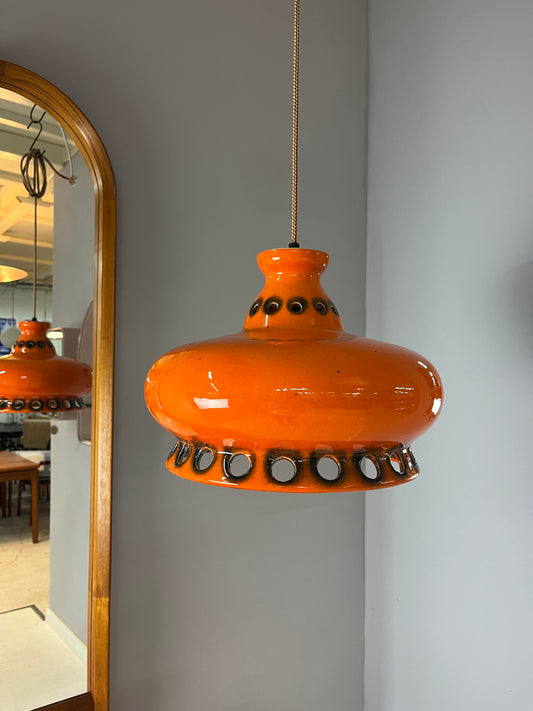 Keramiklampe orange aus Westdeutschland