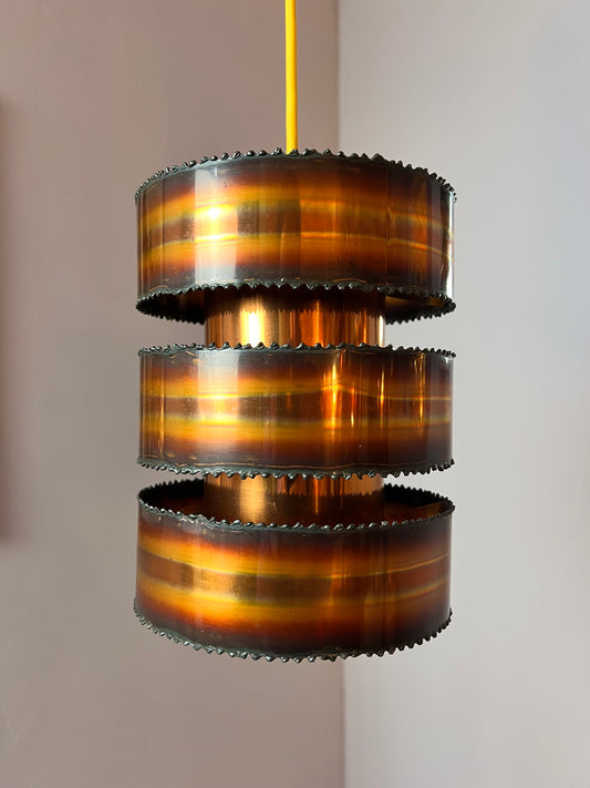 Brutalistische Kupfer Hängelampe von Svend Aage Holm Sørensen for Holm-Sørensen & Co