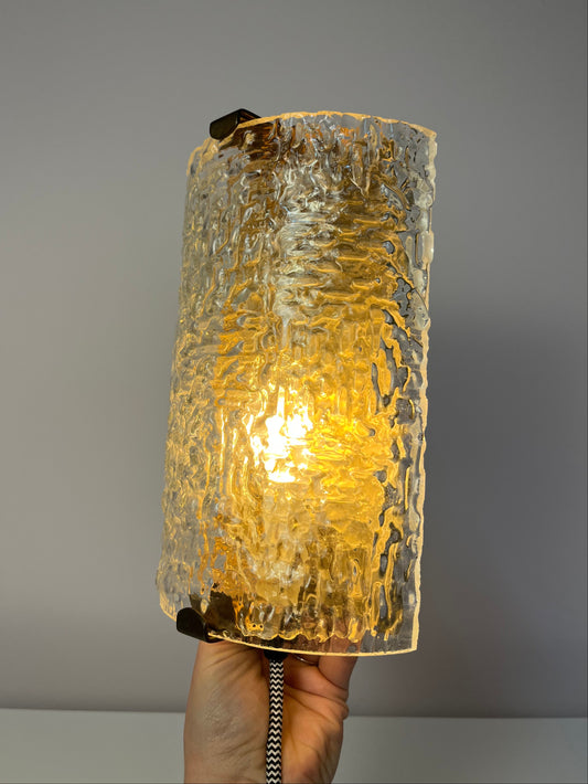 Wandlampe Glas Messing von Orrefors
