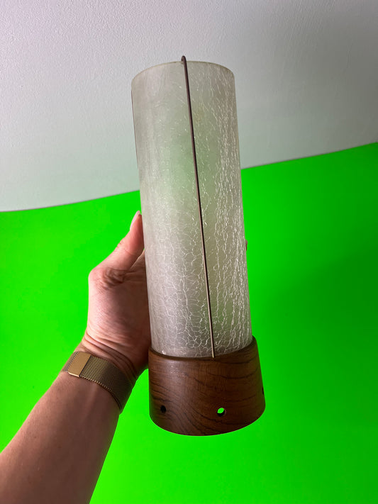 Windlicht Teak Glas