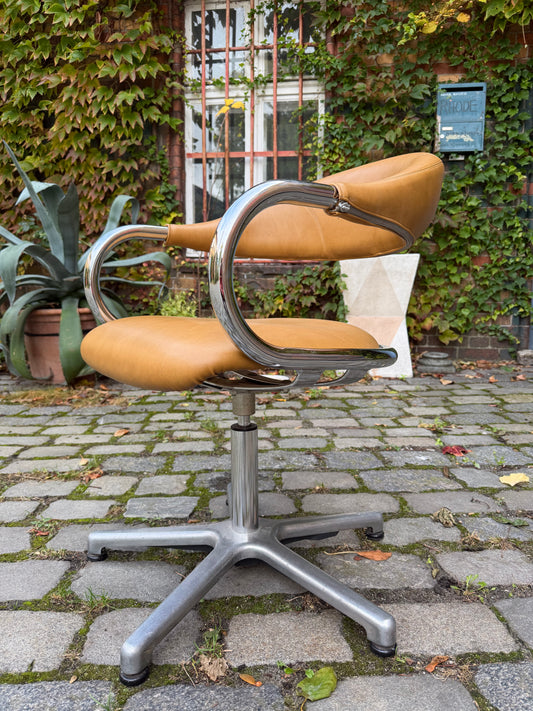Drehstuhl Chrom Leder von Olymp