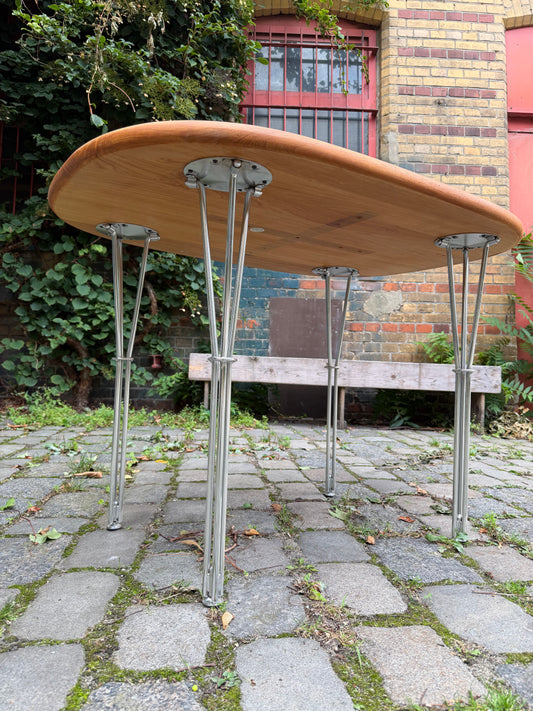 Esstisch Teak mit Hairpinlegs aus Dänemark