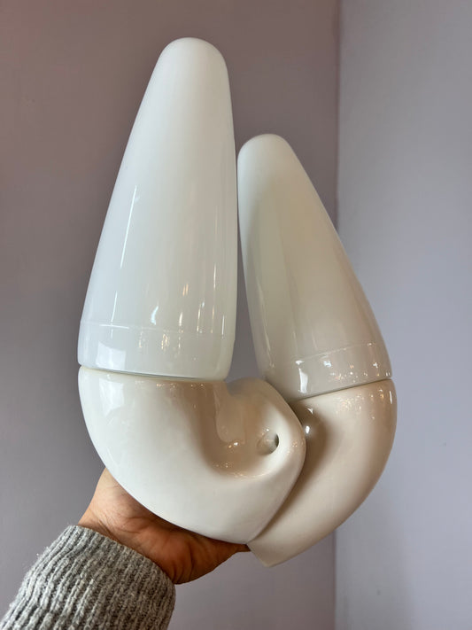 Set: 2x Wandlampe Modell 6035 weiß von Sigvard Bernadotte für Ifö