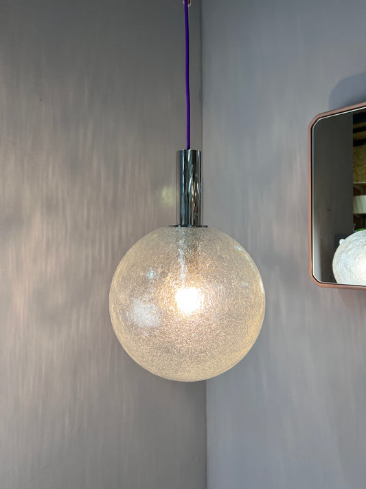 Hängelampe Größe L Einschlussglas Chrom von Doria