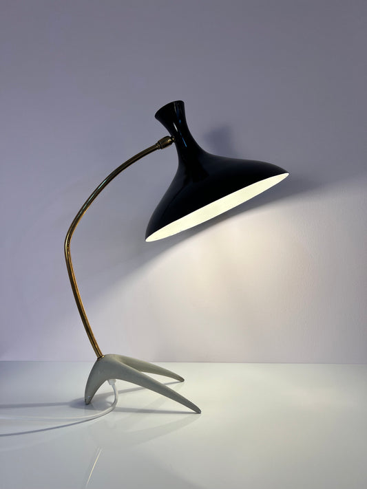 Tischlampe Krähenfuß / Diabolo schwarz weiß von Karl Heinz Kinsky für Cosack