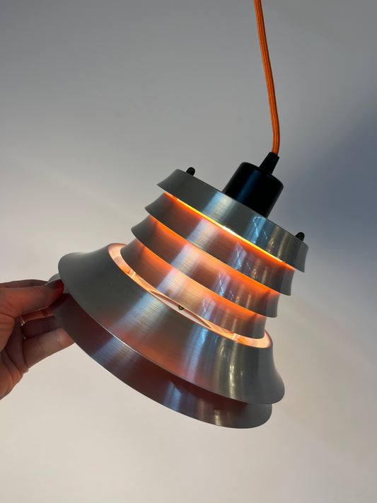 Lamellenlampe silber orange von Carl Thore für Granhaga