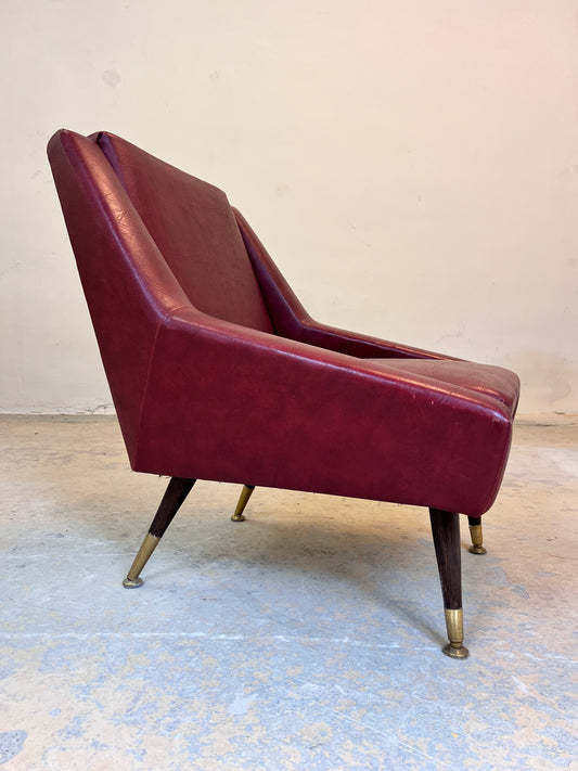 Sessel rot Kunstleder aus Italien