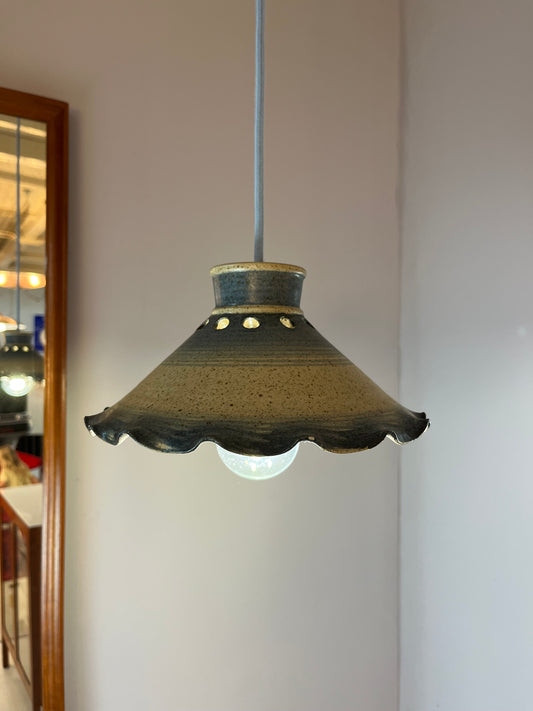 Hängelampe blau Keramik aus Dänemark