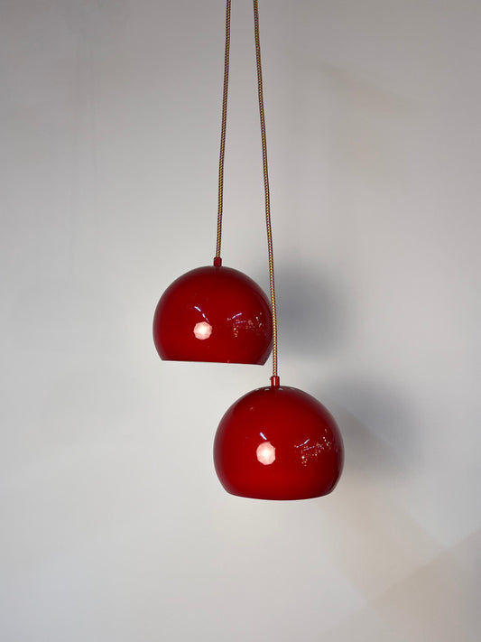 Set: 2x Kugellampe rot aus Dänemark