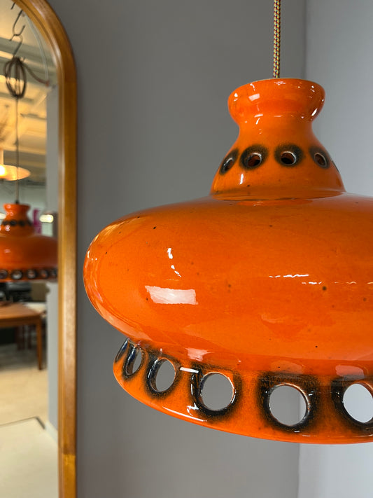 Keramiklampe orange aus Westdeutschland