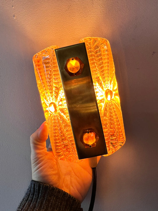 Wandlampe Glas Messing von Vitrika