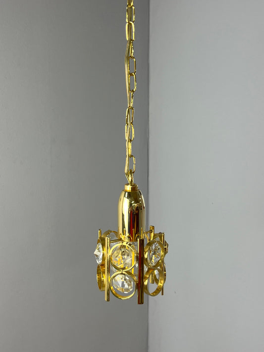 Kleine Hängelampe Gold mit Kristallen Dänemark