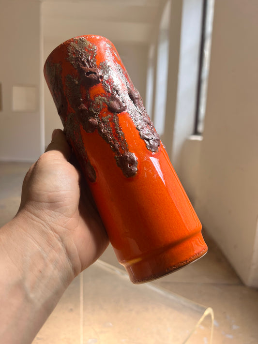 Vase Fat Lava 6-20 orange von Scheurich West Germany