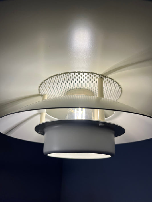 Lamellenlampe neu lackiert blaugrün von JEKA